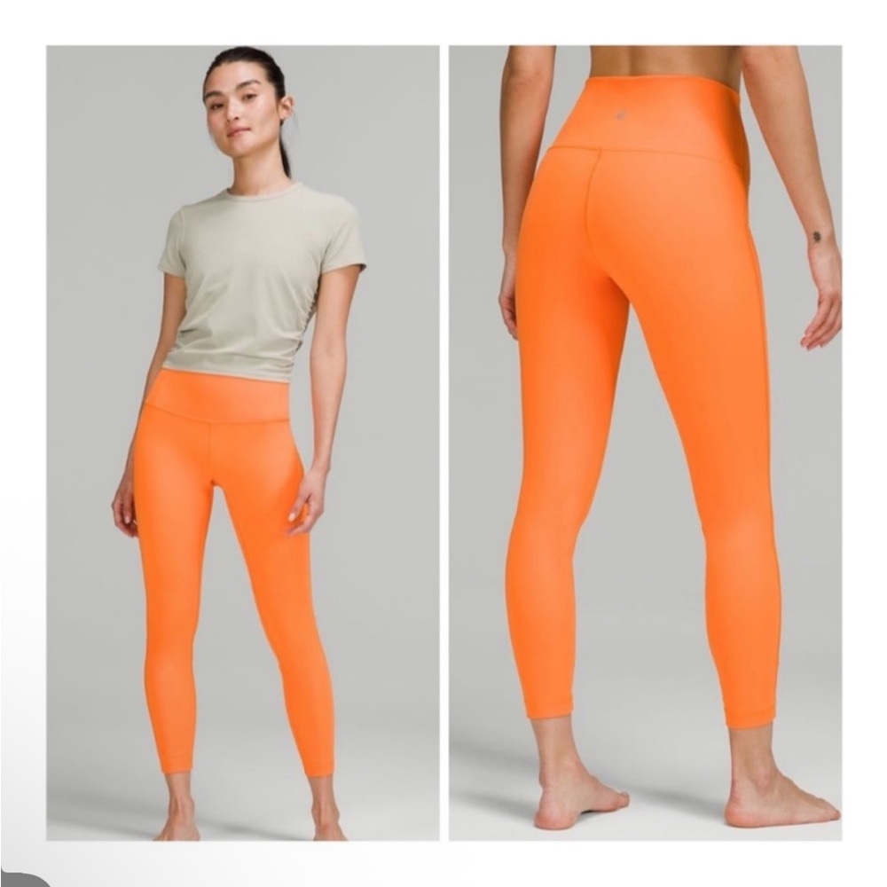 LULULEMON High Rise Wunder Under 7/8 Orange Soda